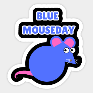 Blue Mouseday- mouse Sticker